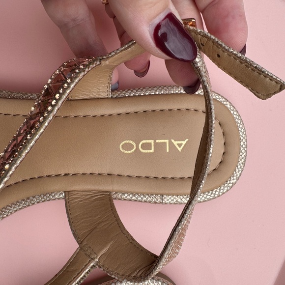 Rose Gold Jeweled Strappy Sandal - Picture 2 of 9